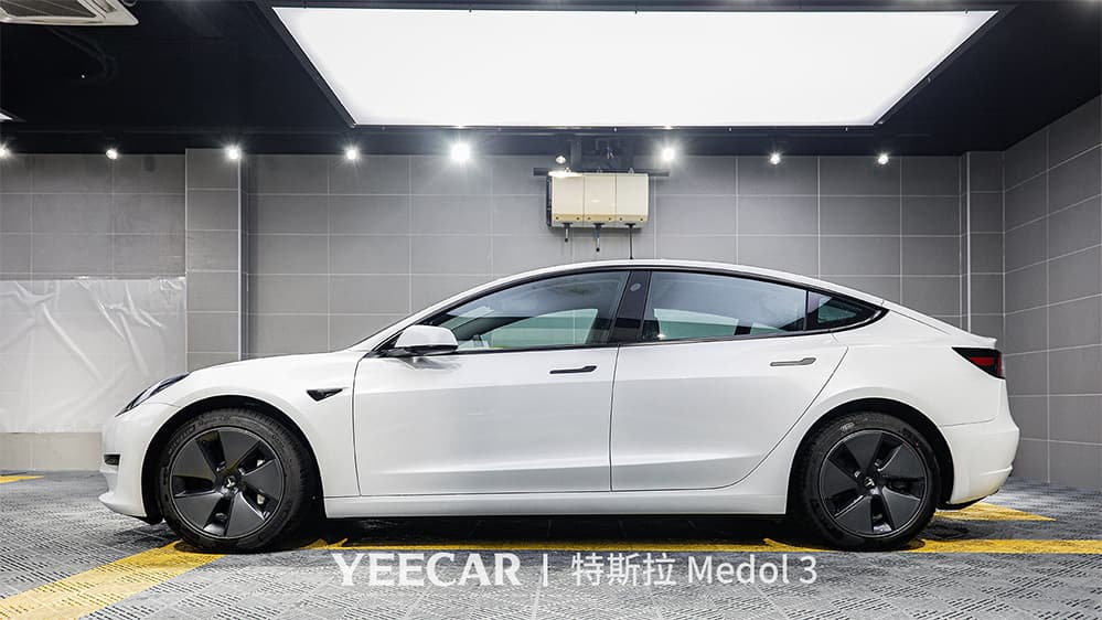 特斯拉Model3白色施工YEECAR隐形车衣流程及效果展示（图三一）