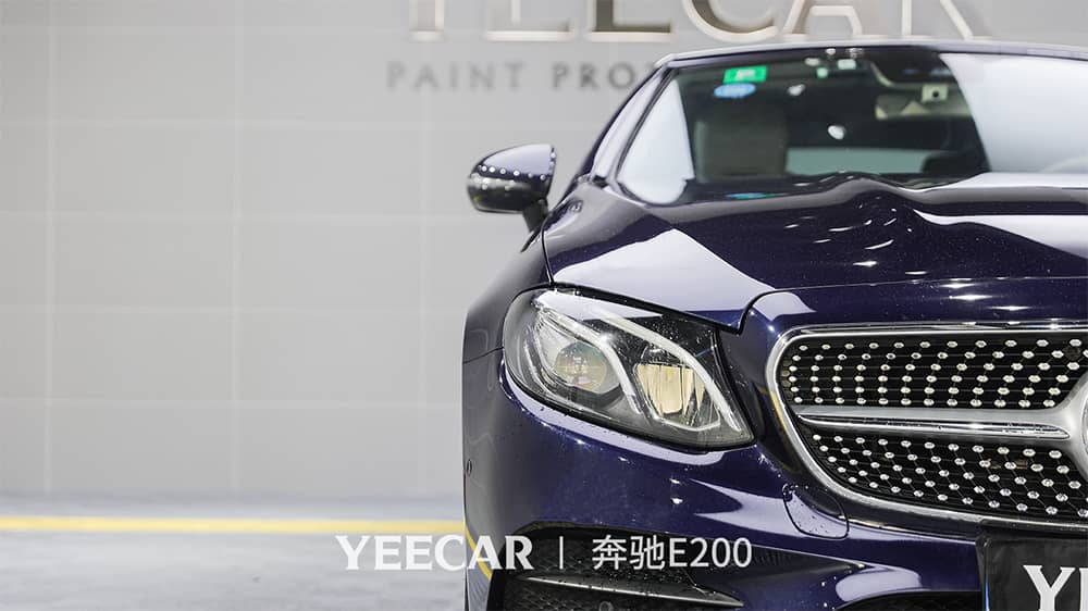 奔驰E200蓝色施工YEECAR隐形车衣流程及效果展示（图二二）