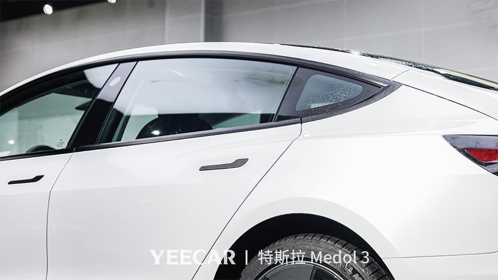 特斯拉Model3白色施工YEECAR隐形车衣流程及效果展示（图三十）