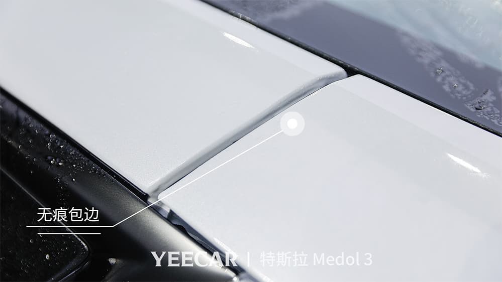 特斯拉Model3白色施工YEECAR隐形车衣流程及效果展示（图二二）