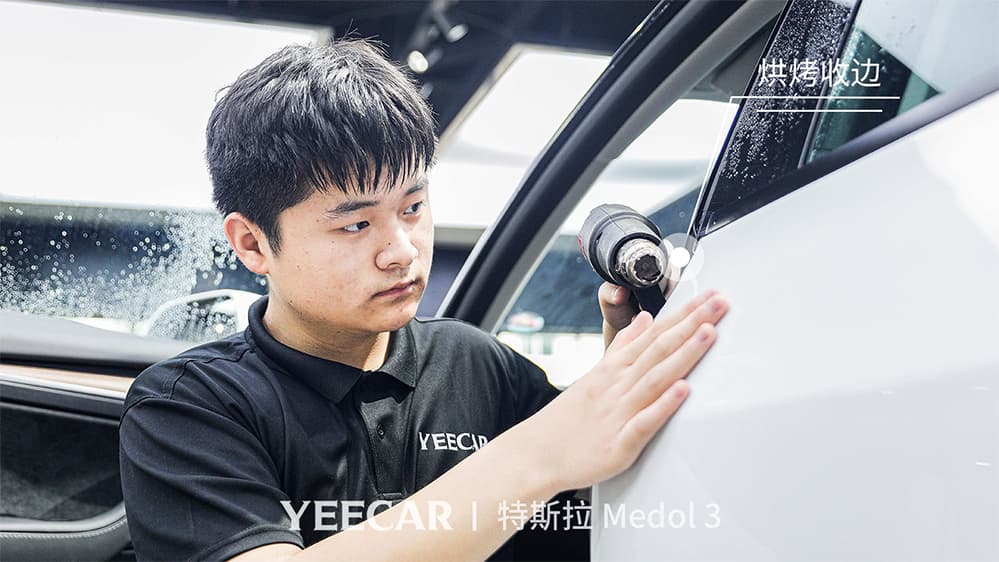 特斯拉Model3白色施工YEECAR隐形车衣流程及效果展示（图二十）