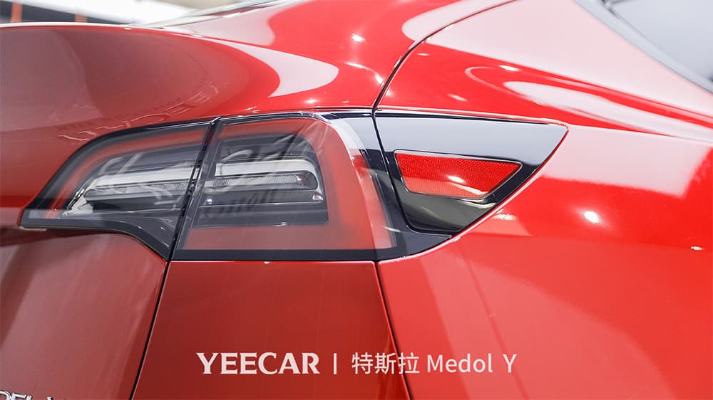 特斯拉ModelY红色施工YEECAR隐形车衣流程及效果展示（图二四）