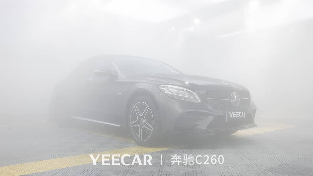 奔驰C260黑色施工YEECAR隐形车衣流程及效果展示（图一）
