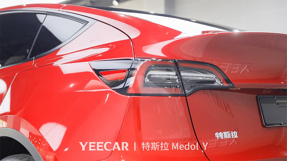 特斯拉ModelY红色施工YEECAR隐形车衣流程及效果展示（图二二）