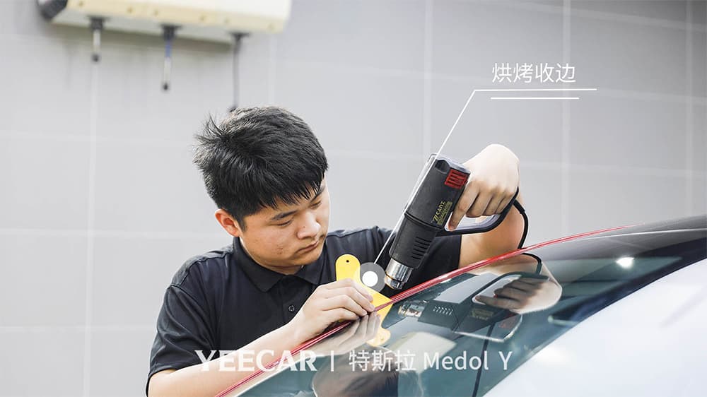 特斯拉ModelY红色施工YEECAR隐形车衣流程及效果展示（图一三）