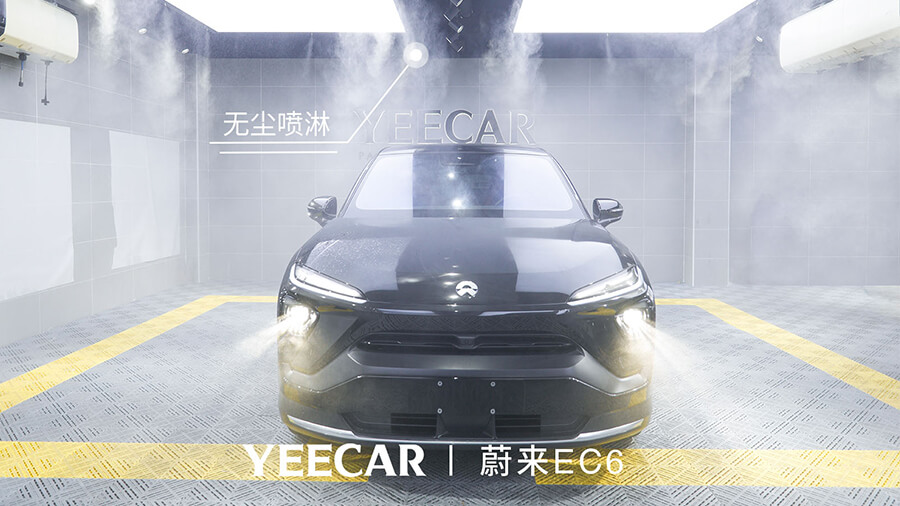 蔚来EC6蓝色施工YEECAR隐形车衣案例（图1）